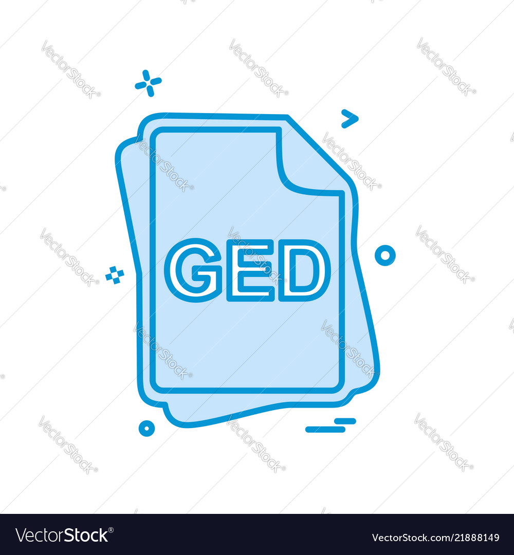 Ged file type icon design vector image Ged file type icon design