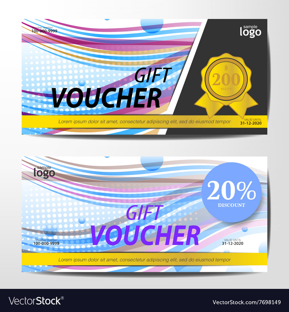 Gift voucher template sporty and colorful style de