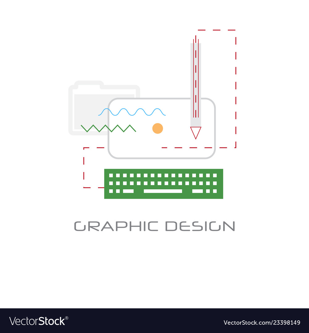 Graphic design development computer technology vector image Graphic design development computer technology