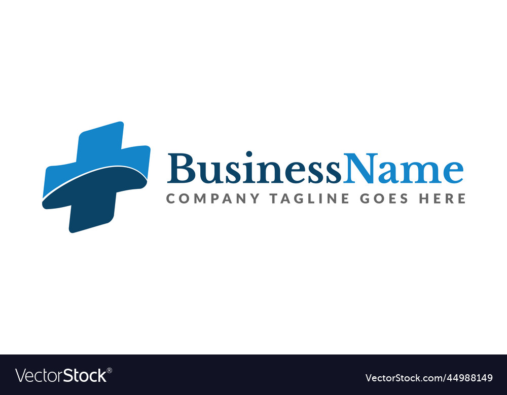 Medicine Logo Design With Abstract Cross Vector Image