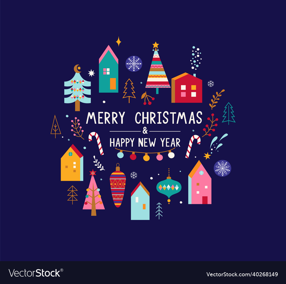 New year and christmas greeting card 2022 vector image New year and christmas greeting card 2022