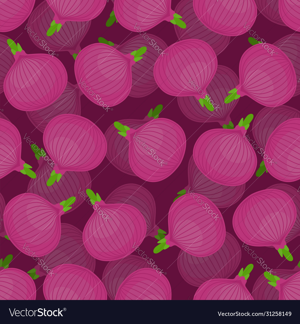 Red onion pattern seamless onions background