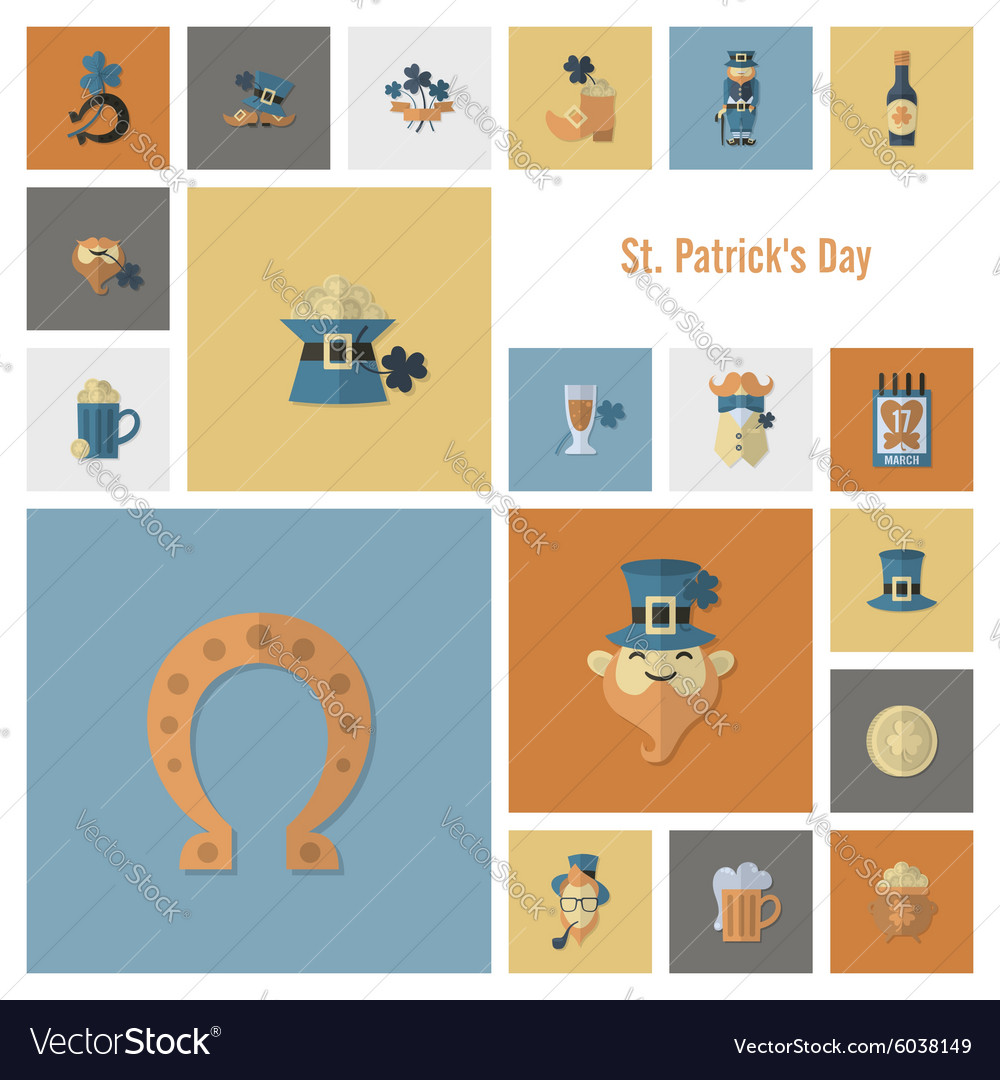 Saint patricks day icon set Royalty Free Vector Image