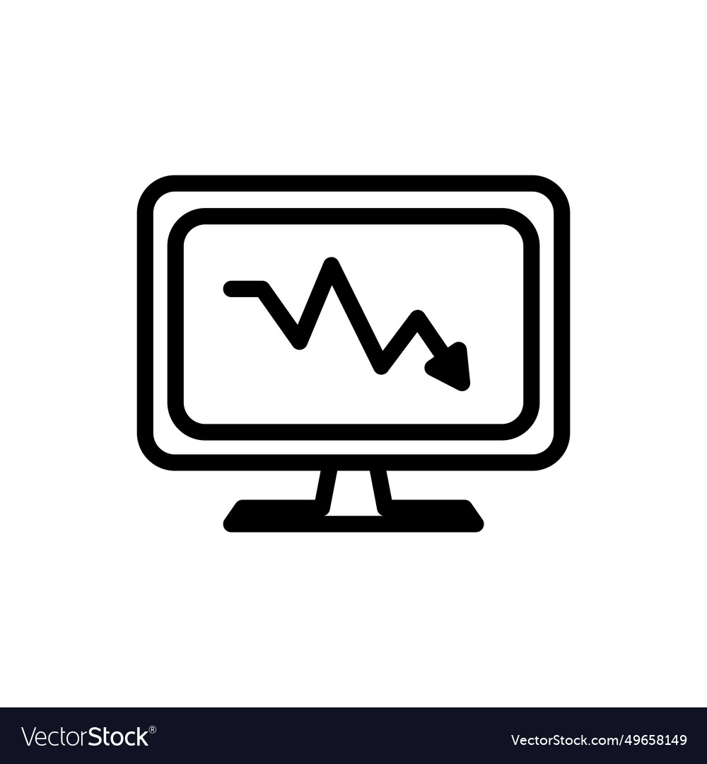 Trade monitor line logo icon image Royalty Free Vector Image