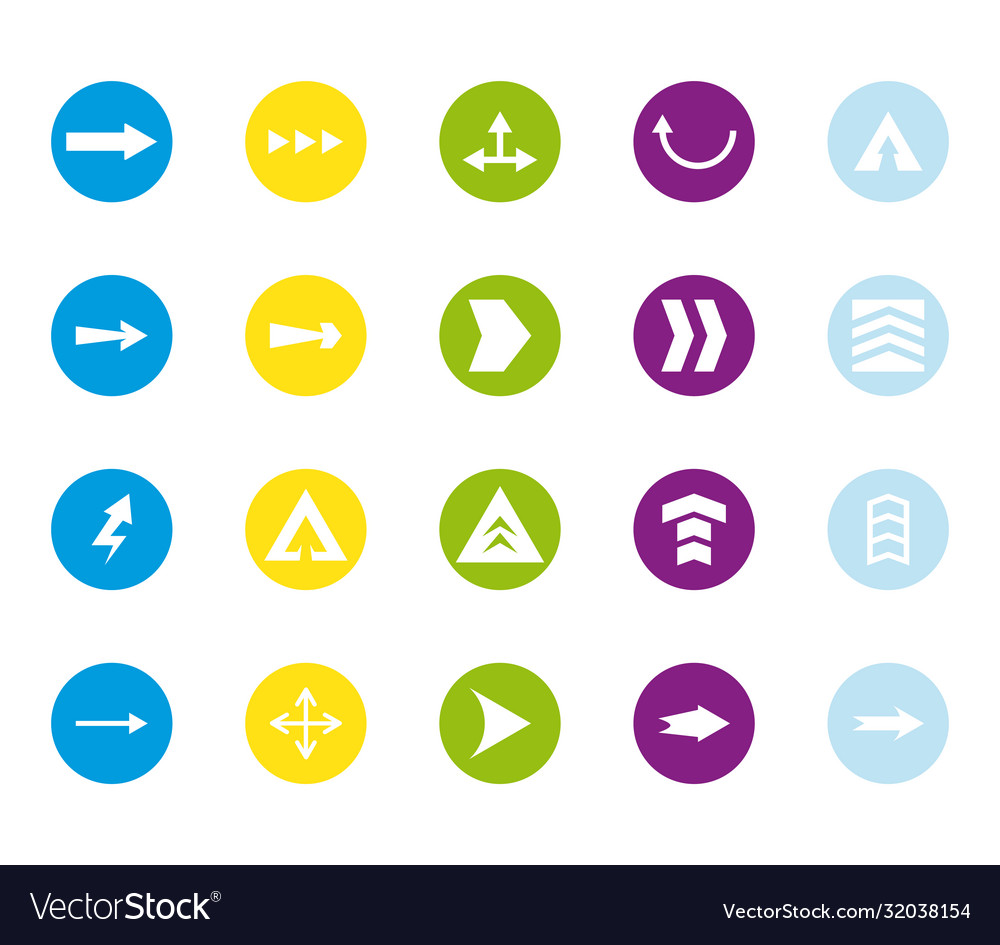 Arrows with different directions block style icon vector image Arrows with different directions block style icon