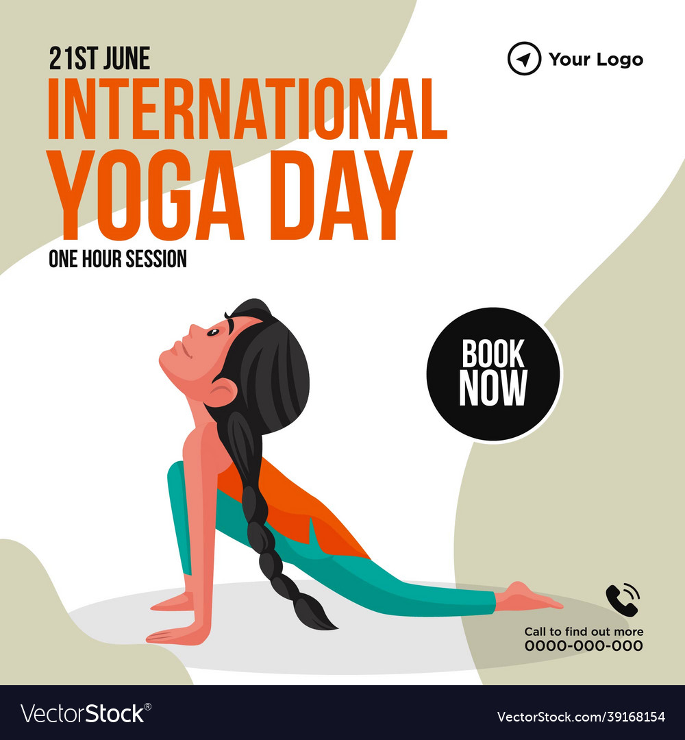 Banner design of international yoga day Royalty Free Vector