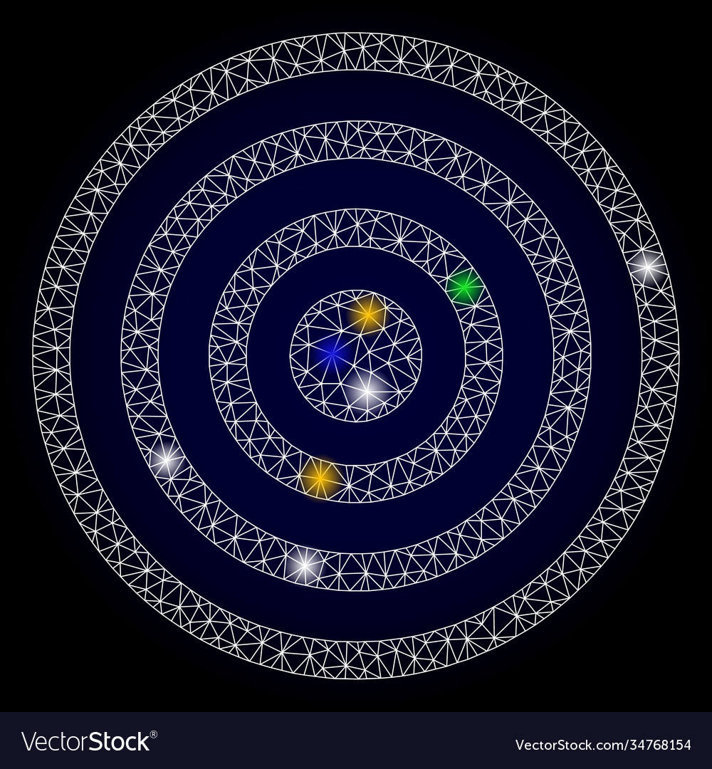 Bright net concentric circles with color glare vector image Bright net concentric circles with color glare