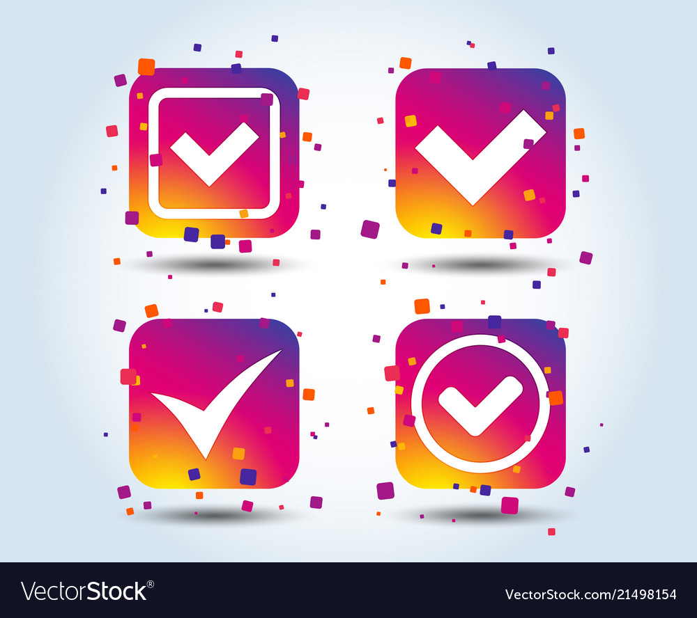 Check signs checkbox confirm icons