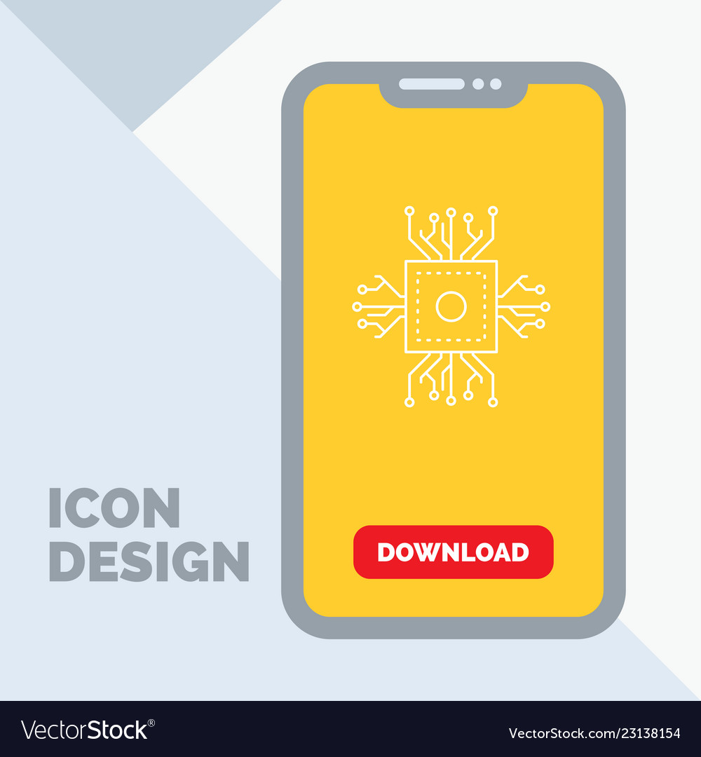 Chip cpu microchip Prozessor Technologie-Line-Icon vector image Chip cpu microchip Prozessor Technologie-Line-Icon