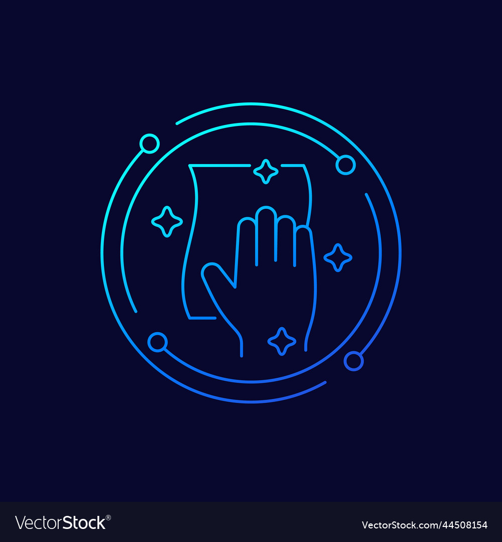 Cleaning wipe line icon Royalty Free Vector Image