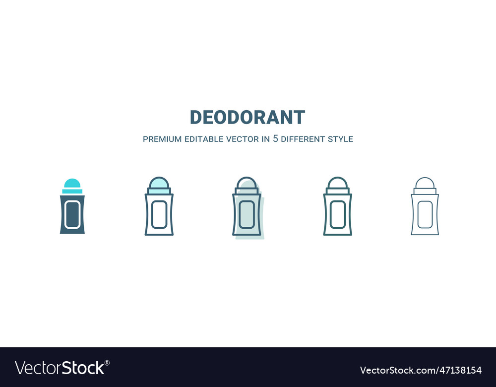 Deodorant icon in 5 different style outline