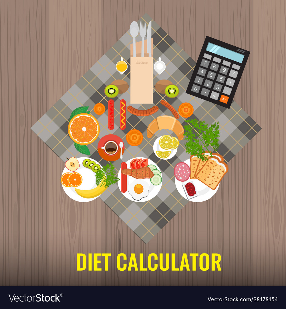 Diet calculator concept calculating or counting