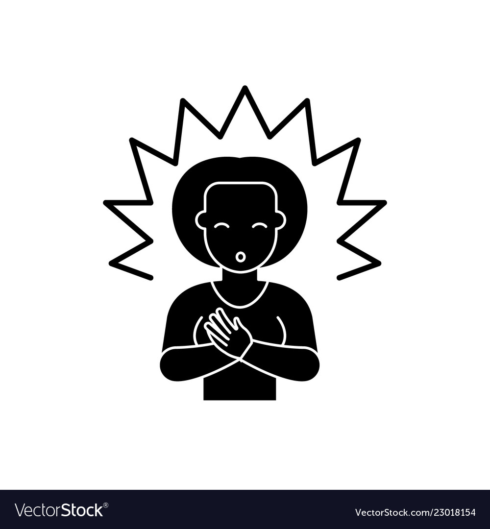 Enlightenment Black Icon Sign On Isolated Vector Image