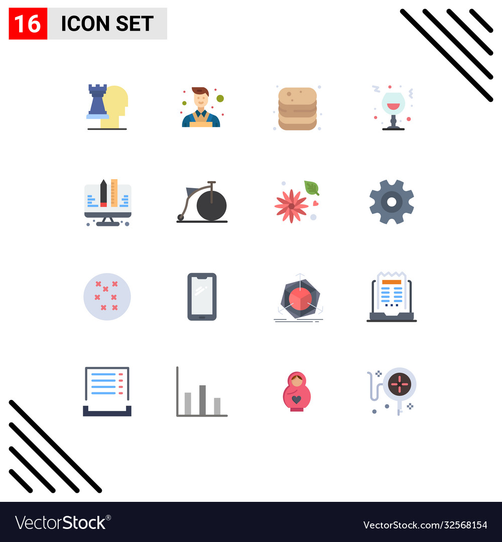 Flat color pack 16 universal symbols coding