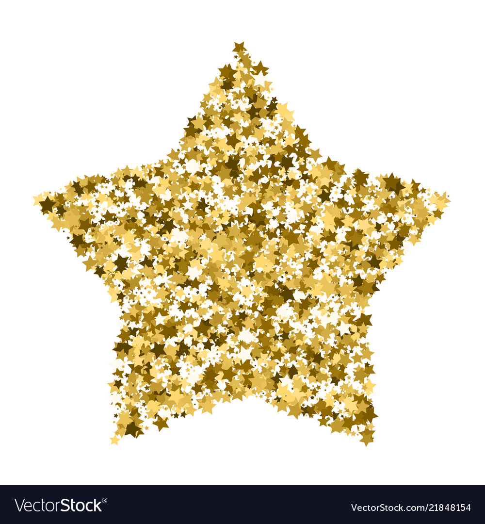 Golden Star Banner Simple Form Template Card Vip Vector Image