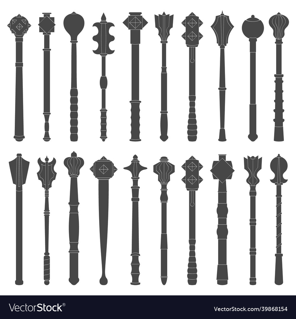 Icon set with ancient battle maces Royalty Free Vector Image