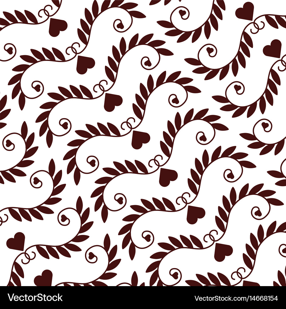 Leafs plant decorative pattern Royalty Free Vector Image