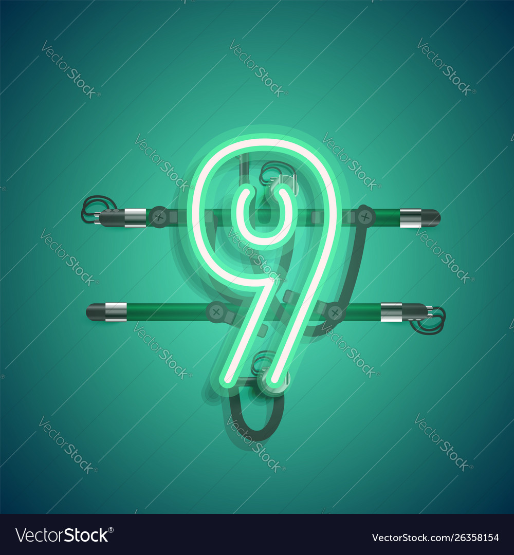 Realistic neon character with wires and console vector image Realistic neon character with wires and console