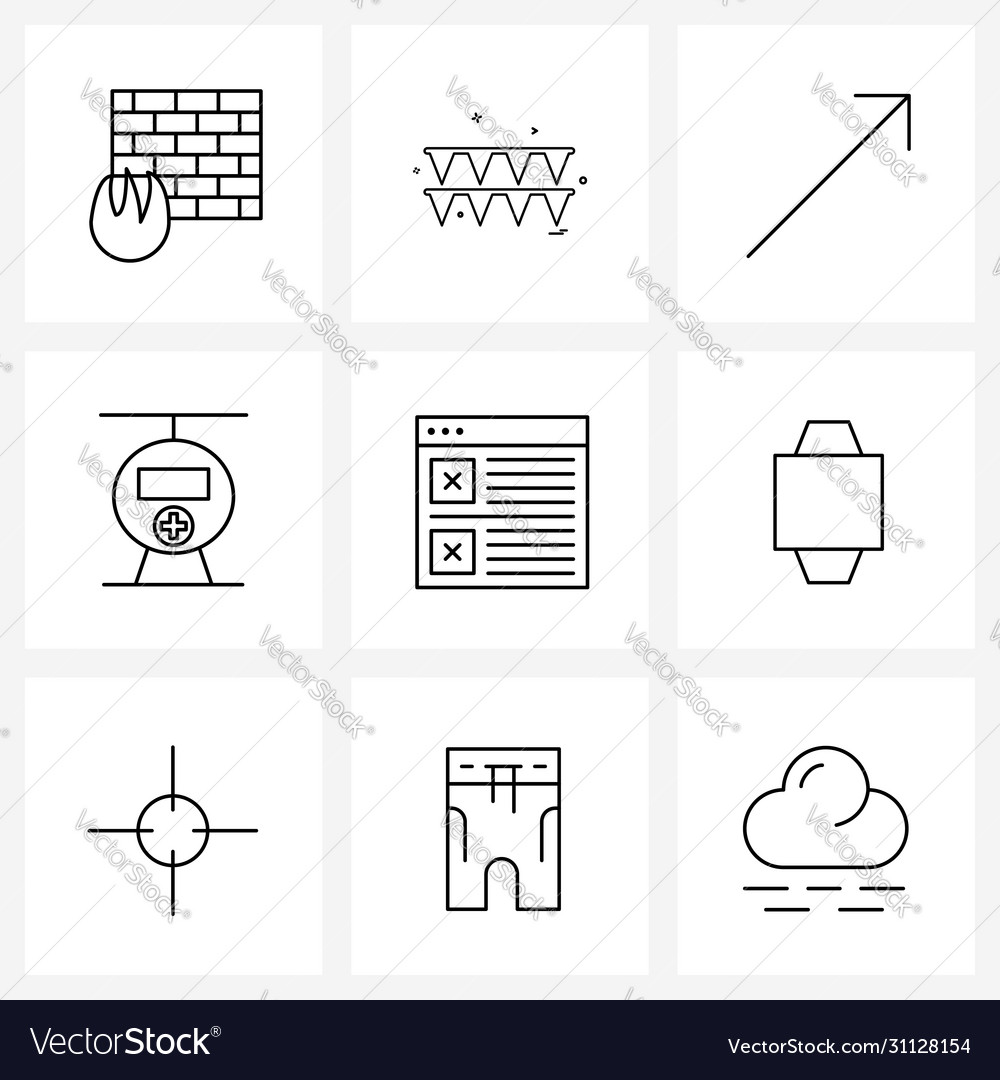 Set 9 ui Symbole und Symbole für Geräte-Mockup