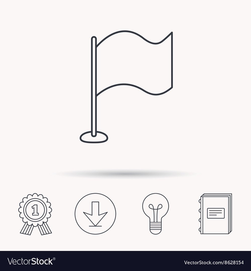 Waving flag icon location pointer sign