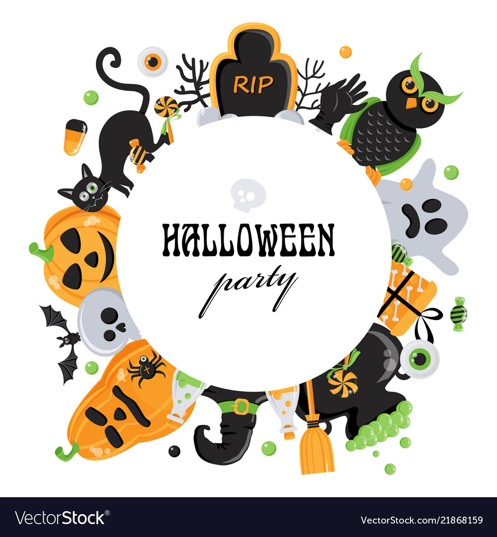 Background for halloween party with objects