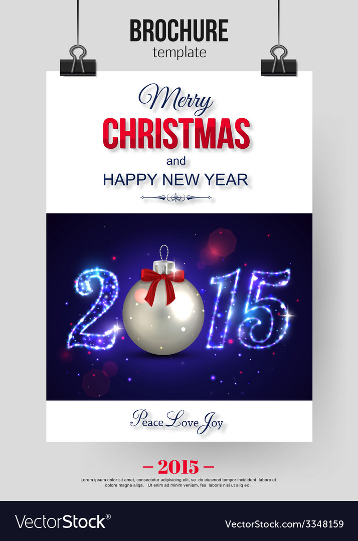 Christmas brochure template abstract typographical