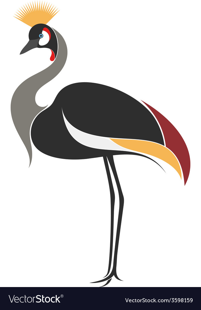 Crowned crane Royalty Free Vector Image - VectorStock