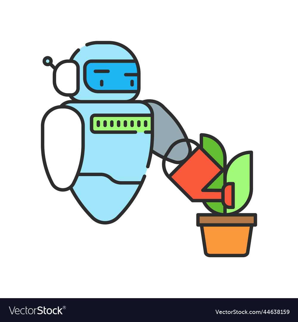 Futuristic robot automation to increase efficiency vector image Futuristic robot automation to increase efficiency