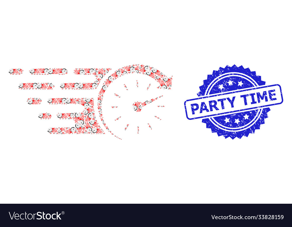 Grunge party time seal stamp and recursion vector image Grunge party time seal stamp and recursion
