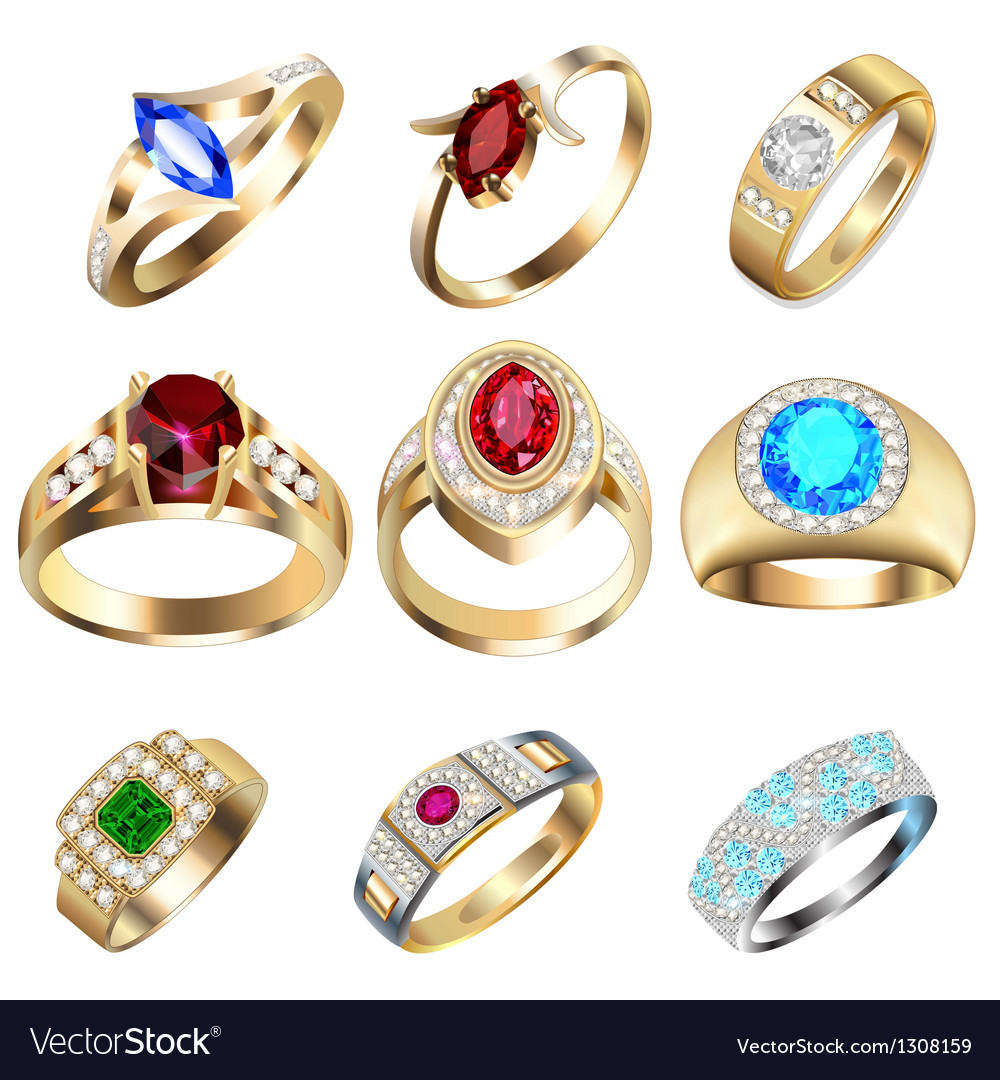Luxurious Gemstone Ring Set
