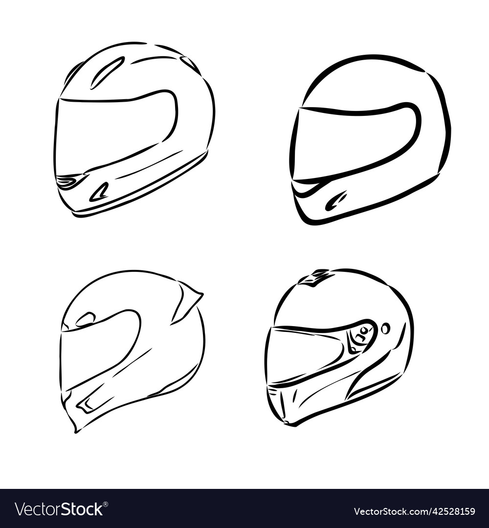 Motorcycle helmet hand drawn outline doodle icon Vector Image Motorcycle helmet hand drawn outline doodle icon