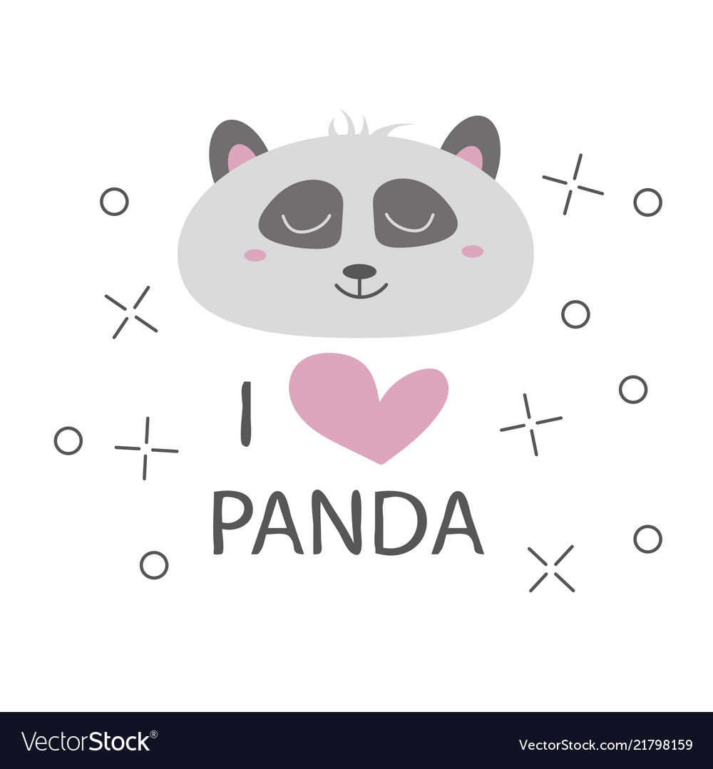 Panda T-shirt Design With Cute Bear Royalty Free Vector