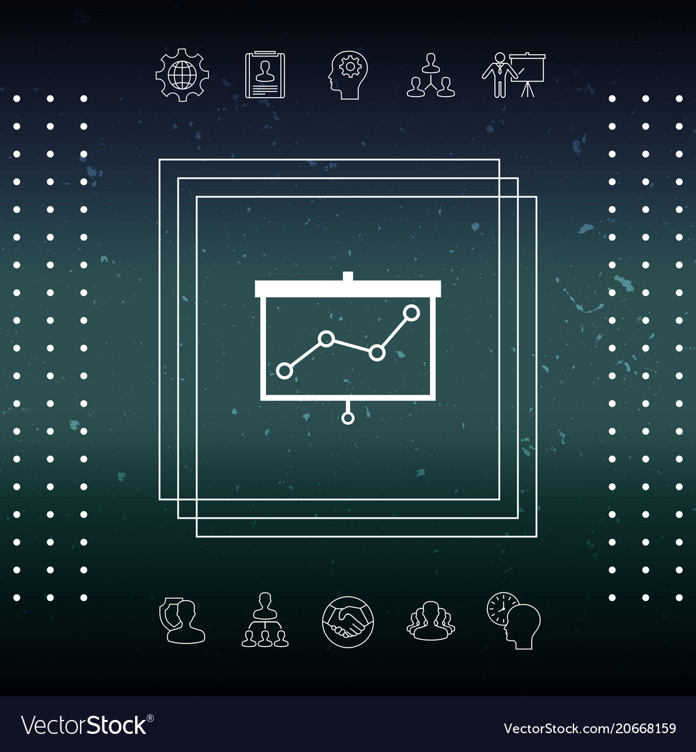 Projector screen with graph vector image Projector screen with graph
