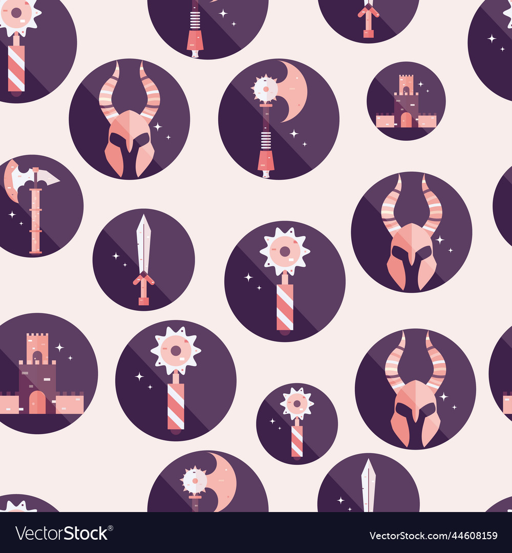 Seamless pattern background with medieval weapon