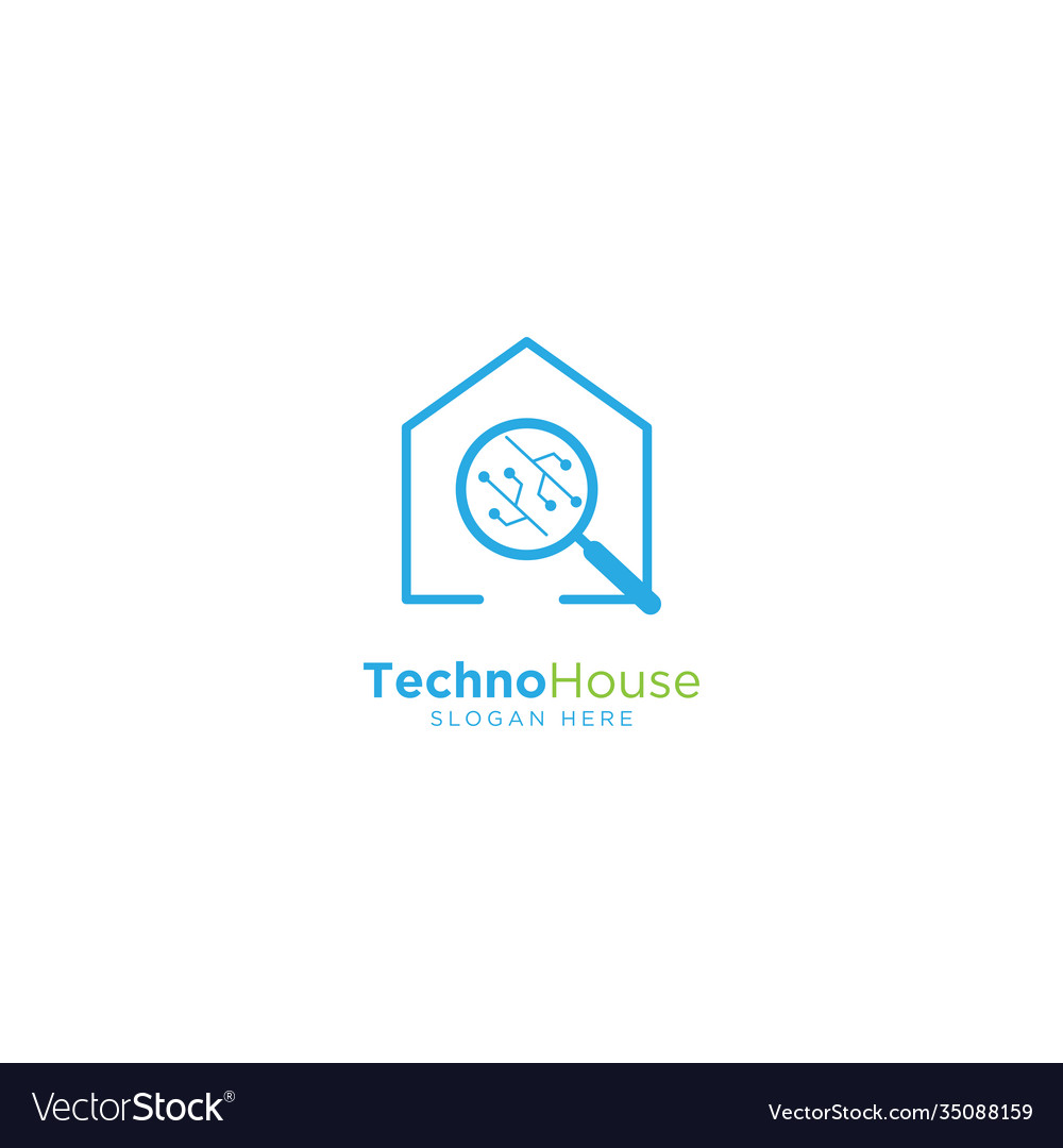 Smart home logo design with monoline style