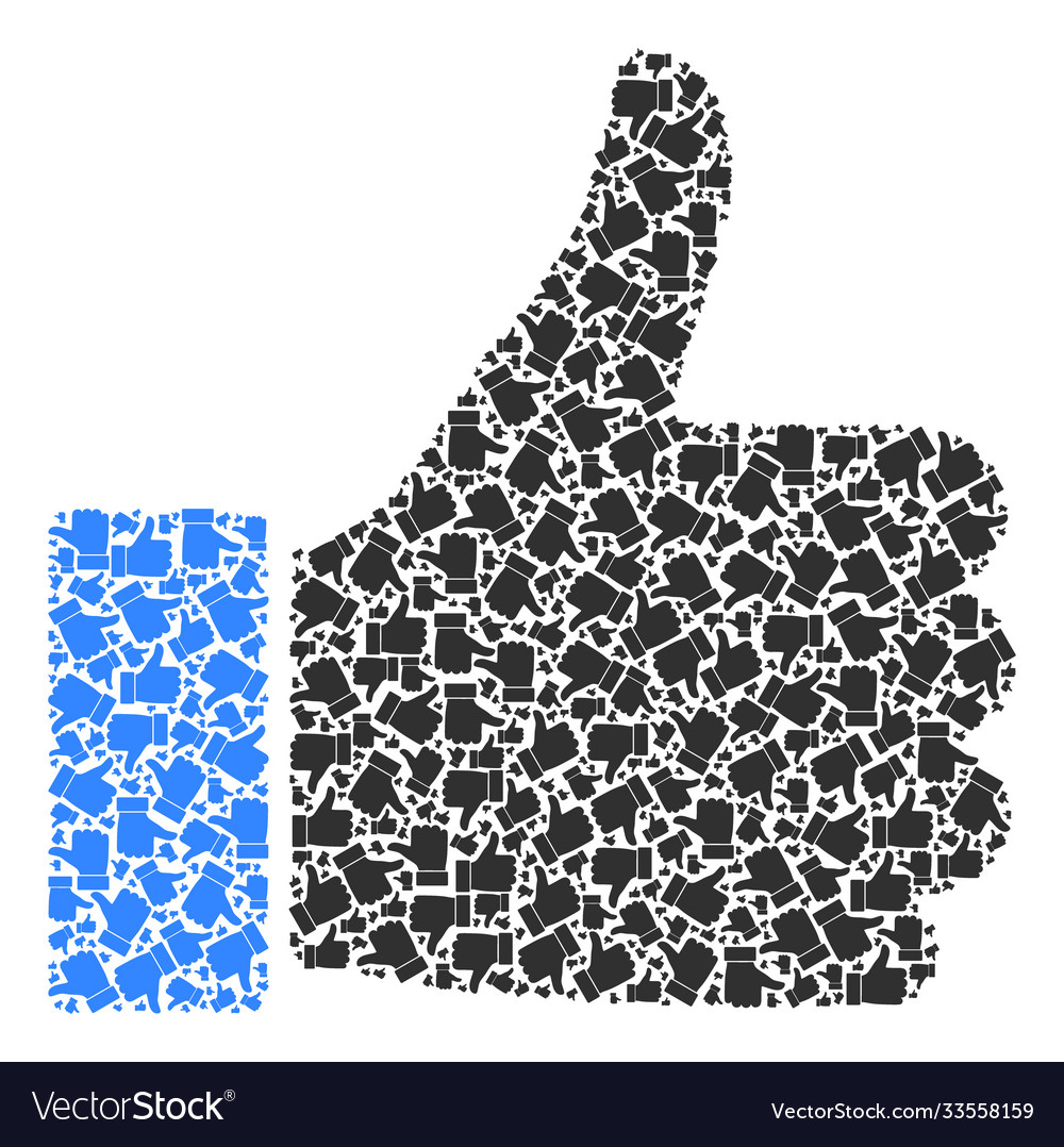 Thumb up mosaic self recursive icons Vector Image Thumb up mosaic self recursive icons