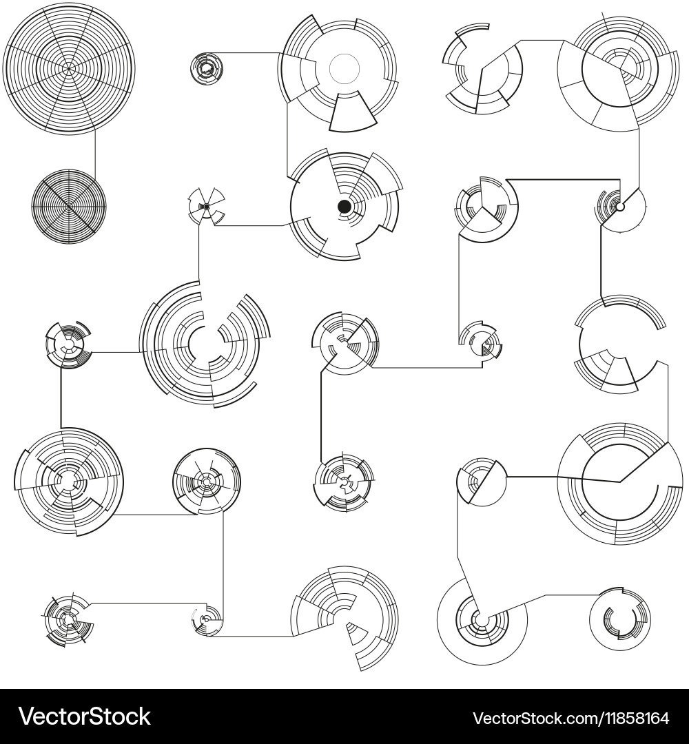 Abstract Hud Elements On White Background High Vector Image