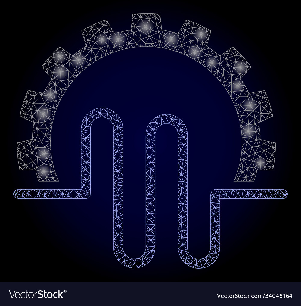 Bright web net pipe service gear with lightspots vector image Bright web net pipe service gear with lightspots