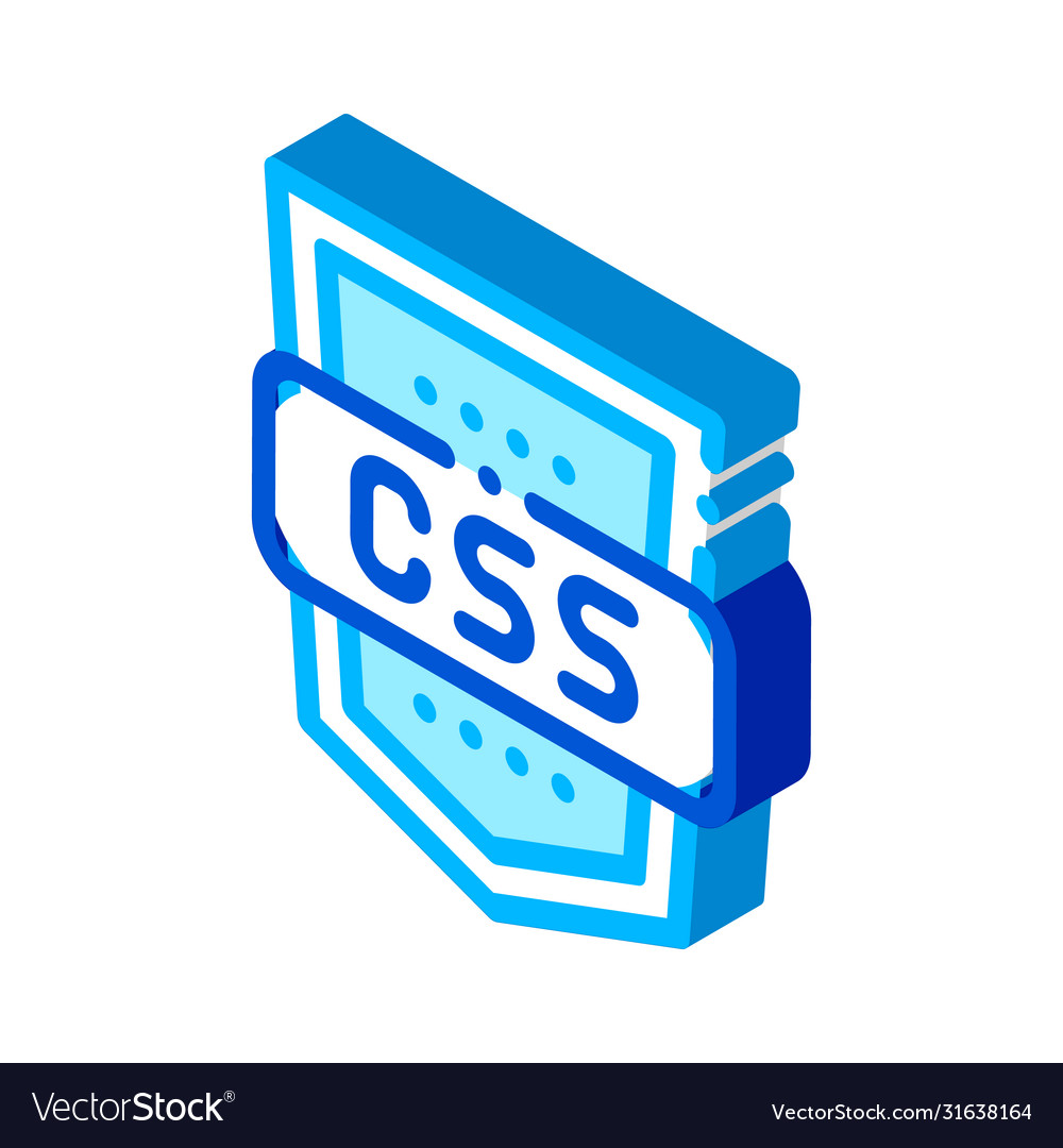 Codiersprache css system isometric icon vector image Codiersprache css system isometric icon