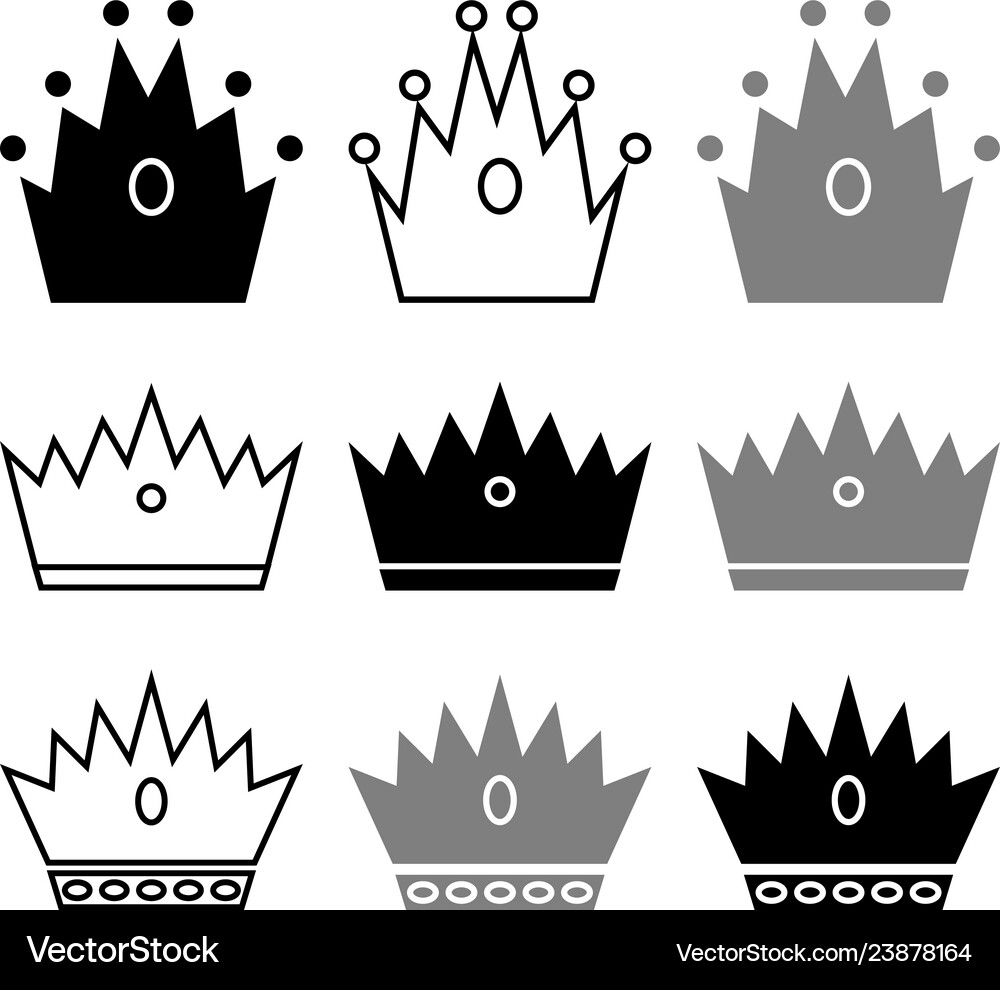 Crowns set Royalty Free Vector Image - VectorStock