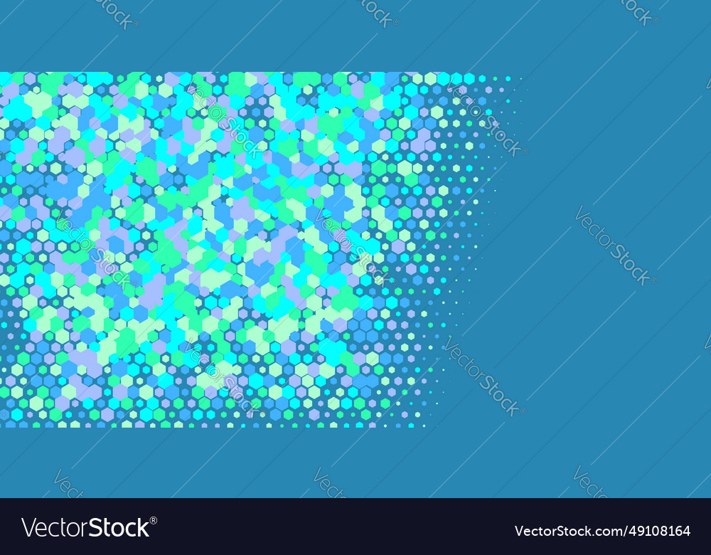 Geometric multi size hexagon with color