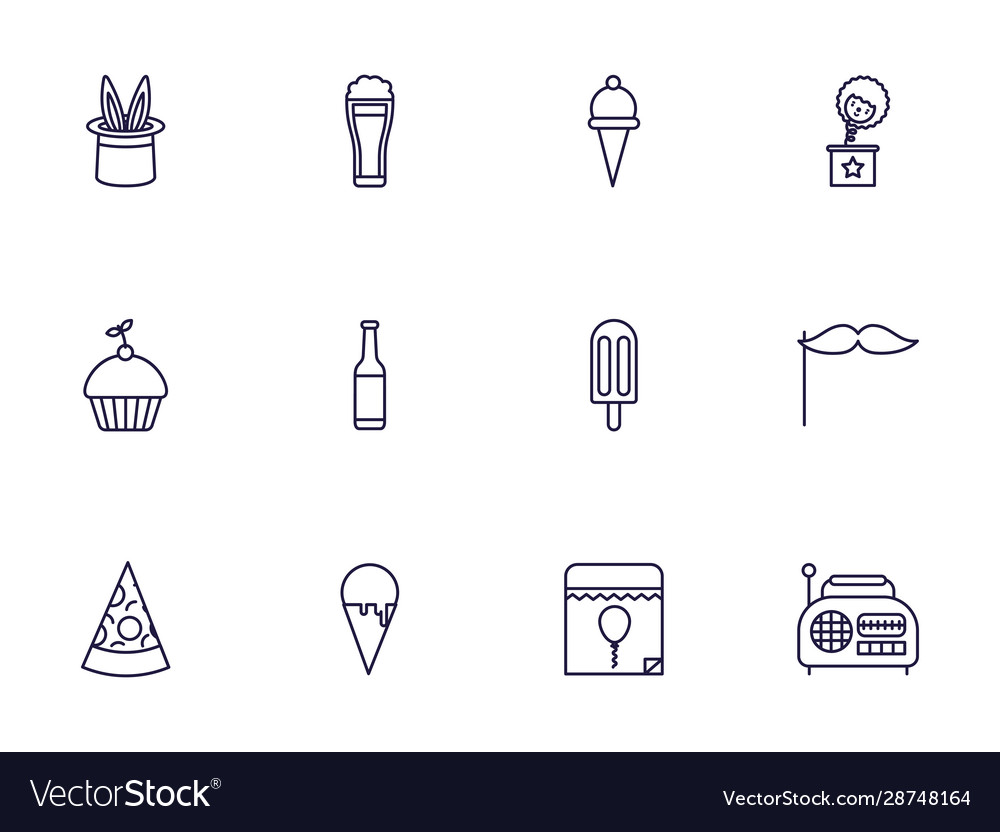 Isolated party icon set design