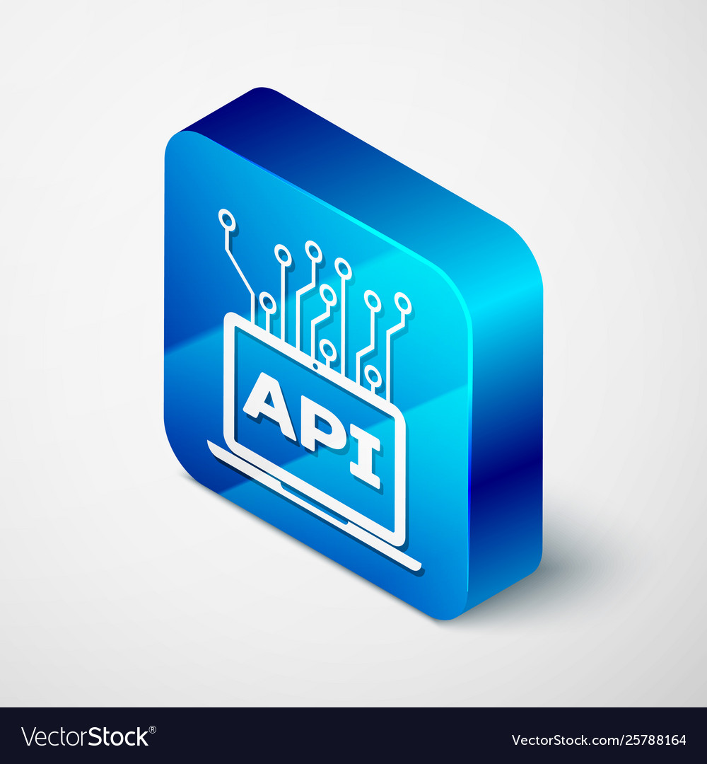 Isometric computer api interface icon isolated vector image Isometric computer api interface icon isolated