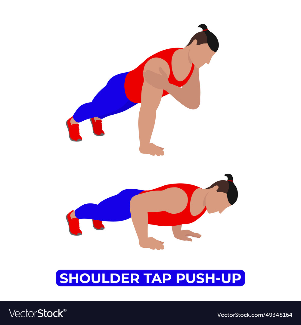 Man doing shoulder tap push up exercise