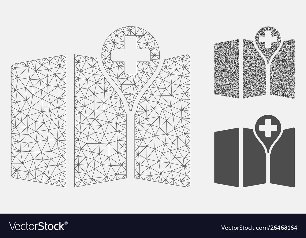 Map mesh network model and triangle mosaic vector image Map mesh network model and triangle mosaic