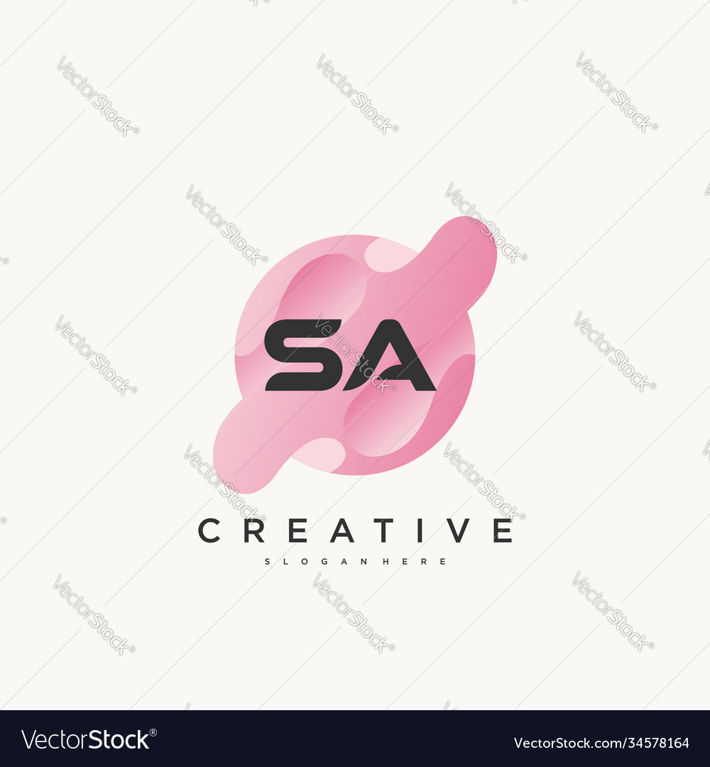 Sa initial letter colorful logo icon design