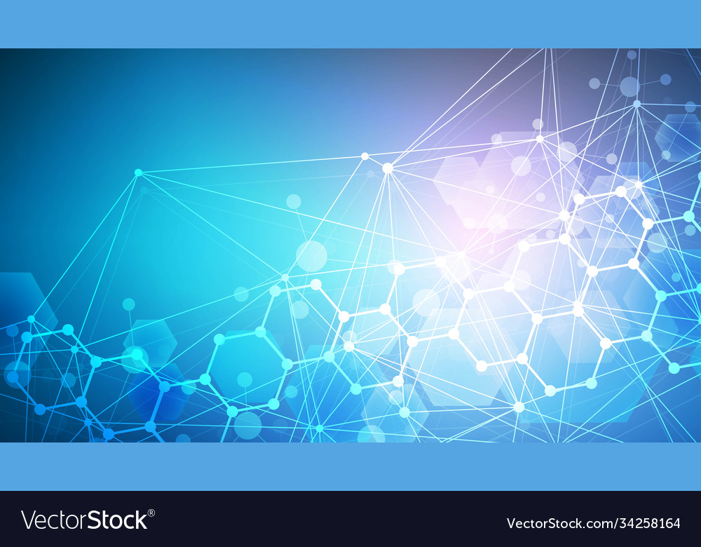 Science network pattern connecting lines and dots vector image Science network pattern connecting lines and dots