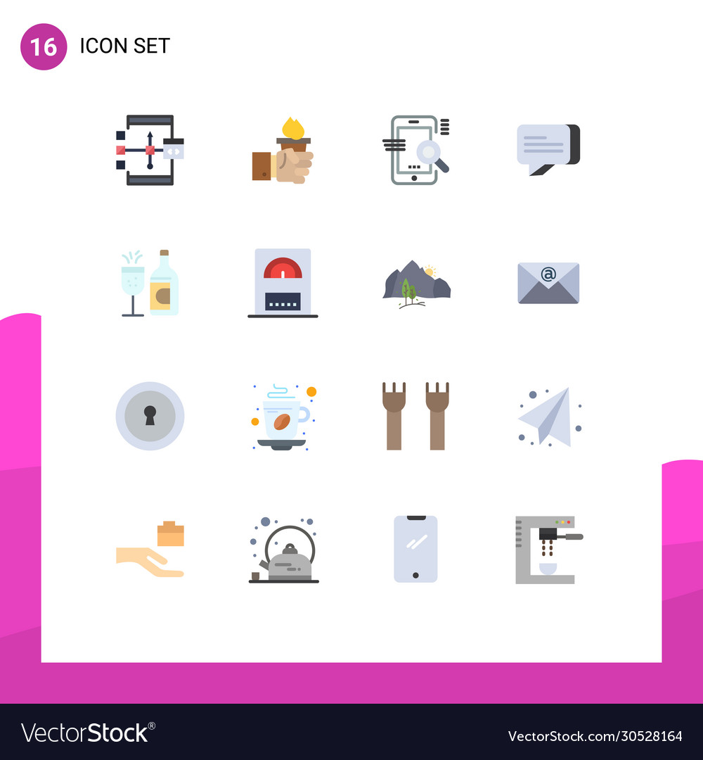 Set 16 flat colors on grid for message chat