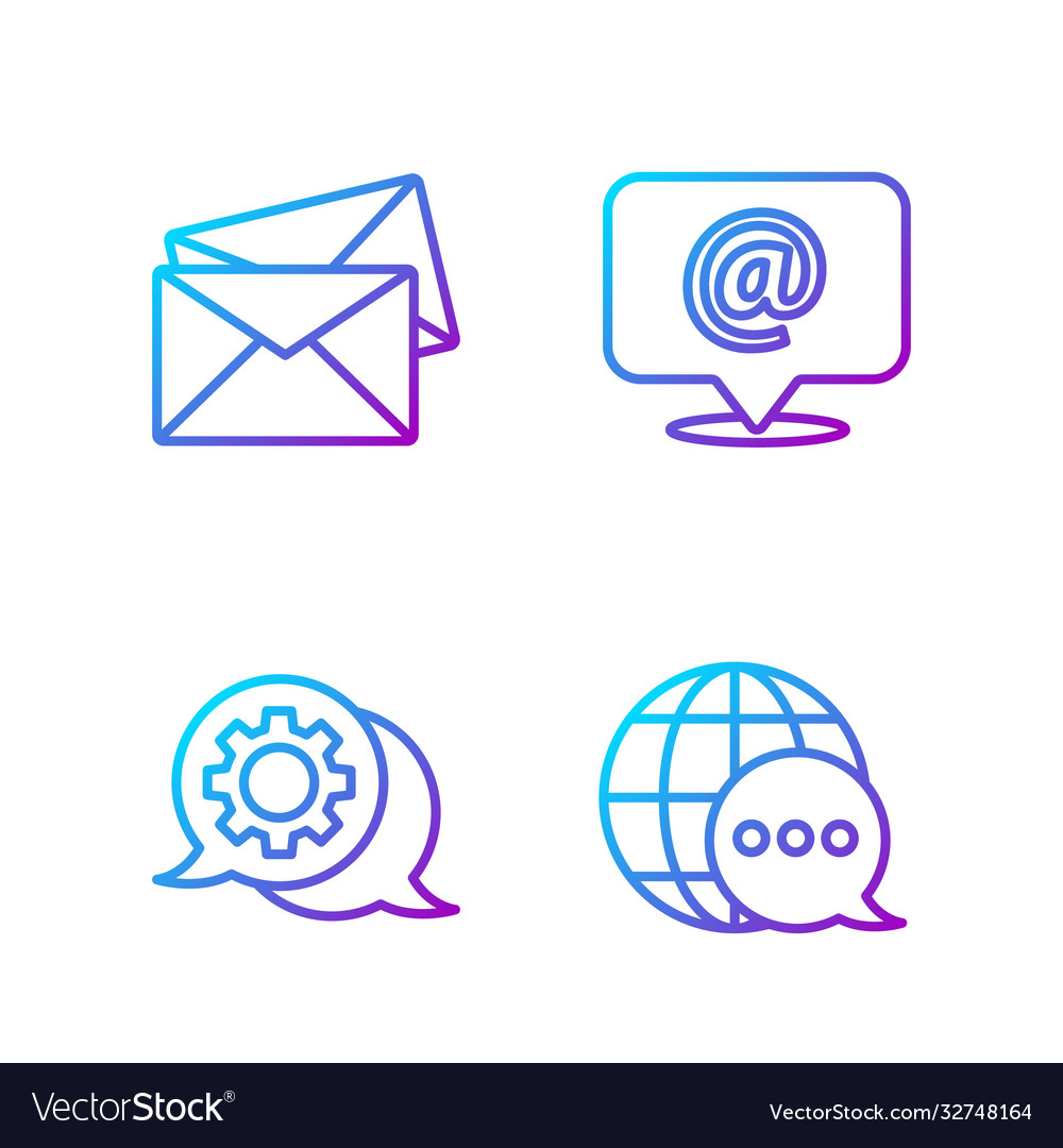 Set line world map made from speech bubble Vector Image Set line world map made from speech bubble