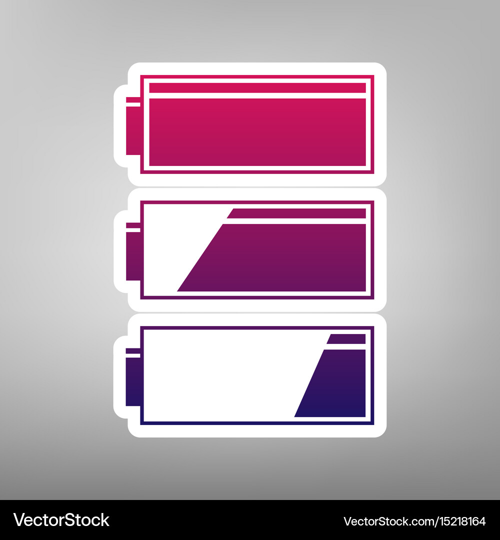 Set of battery charge level indicators Royalty Free Vector